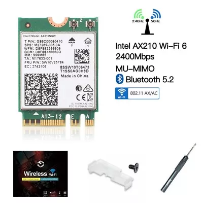 Intel Wi-Fi 6E AX210 AX210NGW 802.11AX AC Wi-Fi 6 AX200 M.2 Wifi Card Bluetooth • $18.99