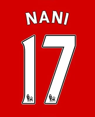 Man Utd NANI #17 Football Plastic NameSet 2007/2013 Heat Transfer Prints • £10.50