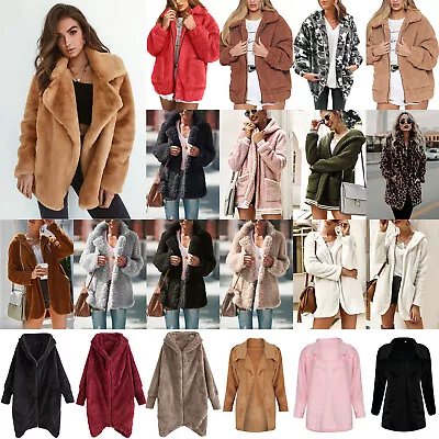 £17.87 • Buy Women Warm Teddy Bear Fluffy Coat Ladies Fleece Jacket Outwear Tops Plus Size