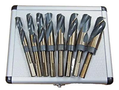 8PC HSS Silver & Deming Drill Bits Set 9/16  To 1  Reduced 1/2  Shank 501042A • $69.99