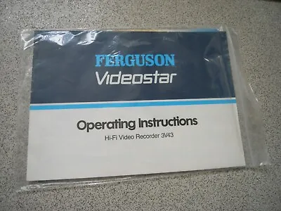 £14.95 • Buy Ferguson Videostar 3v43 Hi-FI Video Recorder ORIGINAL OPERATING INSTRUCTIONS 