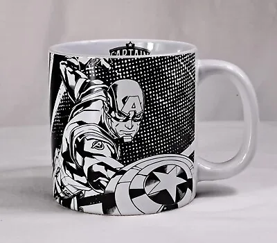 Marvel Avengers Captain America  Black White Ceramic Mug/Cup 20 Oz By Bioworld • $10.99