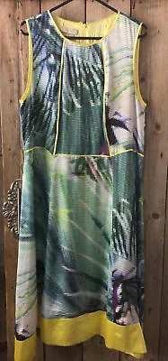 $9 • Buy Ladies Size 18 Summer Geometric Print Dress By Stitches Office Formal