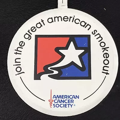 The Great American Smokeout Pin Fold Over Button Badge Vintage • $9.45