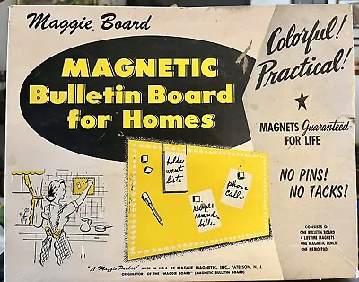 MCM Maggie Magnetic Bulletin Board Yellow With Extra Magnets! NEW! • $29.99