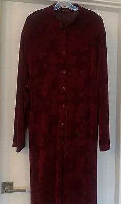 Vikki Vi Long Jacket Button Front Deep Red Floral-3X • $48