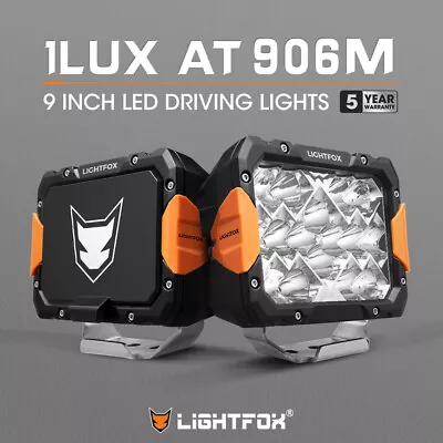 Lightfox Pair 9  Osram Spot LED Driving Lights 4x4 Rectangle Spotlight W/ DRL • $299.95
