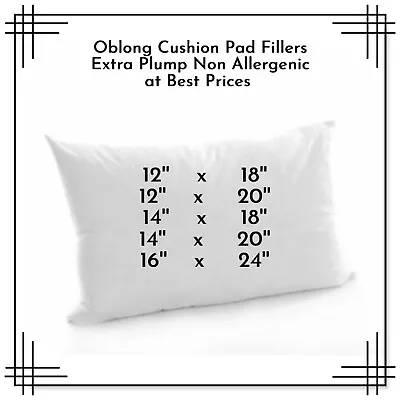£6.49 • Buy Rectangular/Oblong Hollow Fibre Cushion Pads,Scatters,Inners For Sofa,Chair,Bed