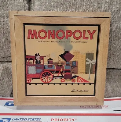 OPEN BOX Monopoly Board Game - Nostalgic Retro Historical Edition 2001 Wood Case • $34.85