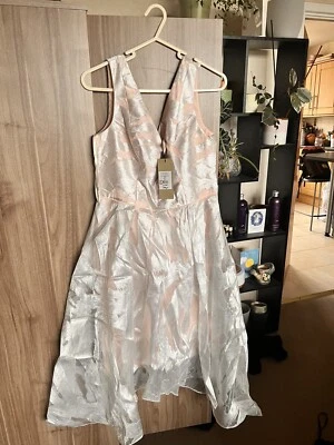 £25 • Buy Coast-Pip Jacquard Midi Dress(Brand New With Tag)White & Silve—Size 12