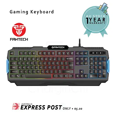 $19.99 • Buy Fantech Gaming Keyboard PC Membrane Wired Computer LED Backlit 104 Keys RGB K511