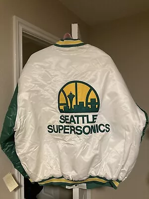 Hardwood Classics Seattle Supersonics Satin Starter Jacket 2xl Sonics Banks New • $1000