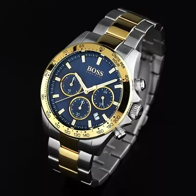 £84.50 • Buy New Authentic Hugo Boss 1513767 Stainless Steel Silver & Gold Chrono Mens Watch