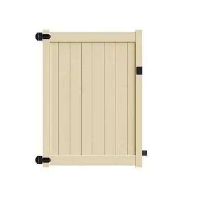 Barrette Outdoor Living Fence Gate 5'Wx6'H UV Protected Vinyl Framed Picket Sand • $368.04