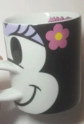 HTF Tokyo Disney Resort Minnie Mouse Cup Coffee Mug W/Nose Handle Black RARE EUC • $35