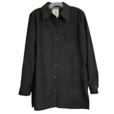 VTG Larry Levine Sport Size Medium Black Button Down Soft Stretch Shirt • $18.95