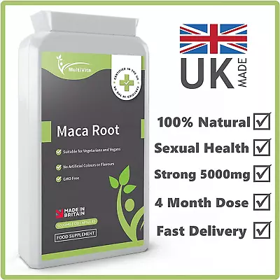 £9.99 • Buy Maca Root Capsules 120 X 5000 MG Supplement For Men And Women Energy Performance