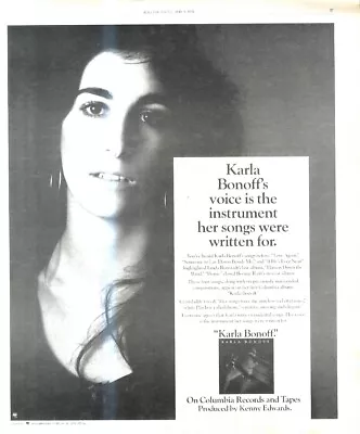 Framed Picture/advert 13x11 Karla Bonoff : Karla Bonoff • $33.56