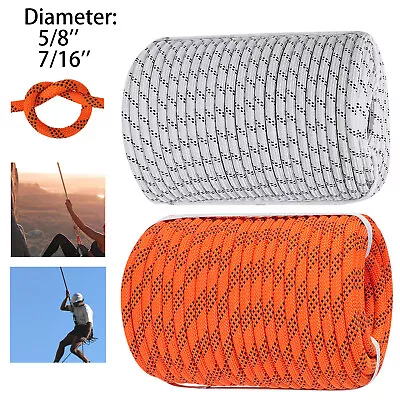 50-200ft Double Braid Polyester Nylon Pulling Climbing Rope 5/8  7/16  8400Ibs • $32.60