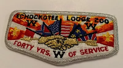 BSA Echockotee Lodge 200 Forty Yrs. Of Service 5 Flags White/Silver Trim  • $39.98