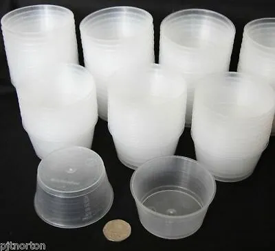 60ml Medicine Measuring Measure Cups Gallipots X 100 Craft Glue Paint Pots (PP) • £20.02