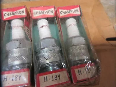 OEM # H-18Y VINTAGE CHAMPION Spark Plug 3 PIECES UNUSED NEW NOS • $11.88