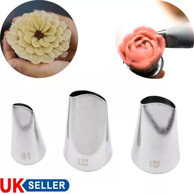 #61 #122 #123 Rose Petal Piping Nozzle Cake Decorating Icing Tip Pastry Nozzles • £5.55