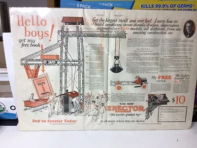1926 Erector Toy Set Magazine Advertising Pages A.C. Gilbert New Haven  Conn. • $9.50