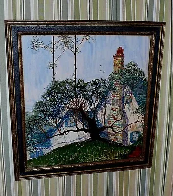Original Framed Painting By H. William ARNOLD 1916 COUNTRY COTTAGE Scene In IOWA • $29.62