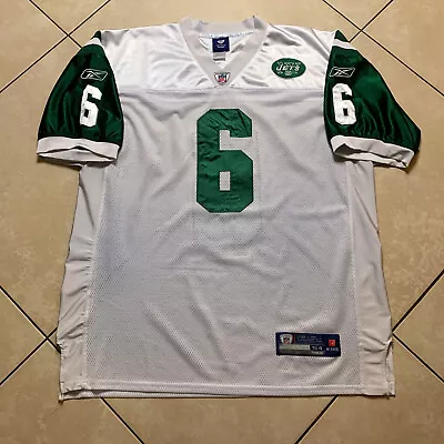 REEBOK NFL On Field Mark Sanchez #6 New York Jets Sewn Football Jersey 54 White • $24.95