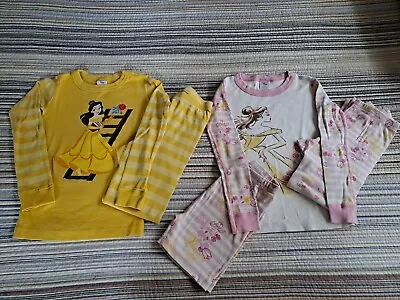 Hanna Andersson Disney  (6-7 US) Long John Pajama Set Girls Sz 120 EUC 5 Pieces  • $32