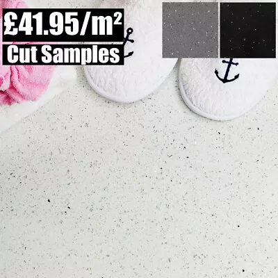 CUT SAMPLES Lightburst Real Quartz - White Grey Black Polished Wall  Floor Tiles • £1.75