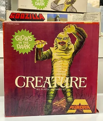 Aurora CREATURE FROM THE BLACK LAGOON 1970 INCOMPLETE Model Kit W/BOX FREE SHIP! • $93