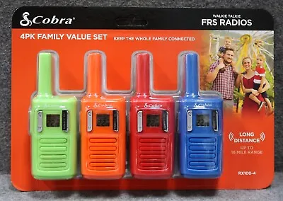 BRAND NEW Cobra RX100-4 Walkie Talkies 16-Mile 22 Channel 2 Way Radio FREE SHIP! • $39.99