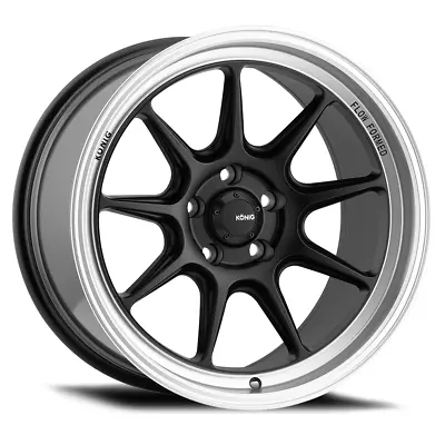 19  Konig 105MB Countergram 19x9.5 5x114.3 Matte Black W/ Machined Lip 25mm Rim • $750.52