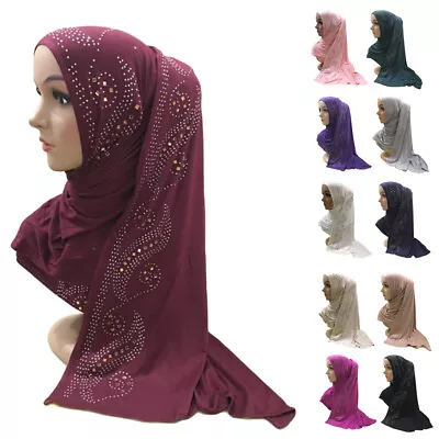 Muslim Hijab Scarf Women Instant Turban Wrap Shawl Islamic Headscarf Stole Cover • $12.97