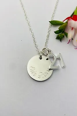 Personalised Name 21st Birthday Necklace Childs Daughter Friend Girlfriend Gift • £10.50