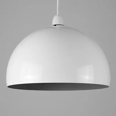 Modern Domed Metal Ceiling Light Shade Easy Fit Gloss Retro Pendant Lampshade • £18.99