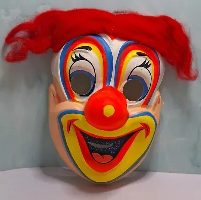 Vtg 60s Bozo The Clown Ben Cooper Halloween Mask GLOWS • $25