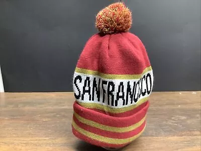 Vintage San Francisco Stocking Hat Beanie Cap Red Gold White • $6.79