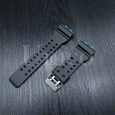 Fits For Casio G-Shock G-8900 GA-100 110 GAC110 Watch Band Rubber Strap Black/LB • $13.99