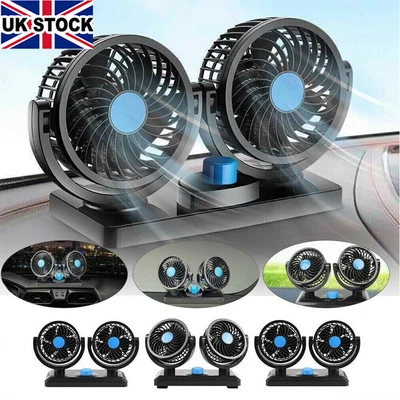 £10.99 • Buy Universal Electric Auto Car Van Cooling Fan Dashboard Air Cooler Dual Head 12V