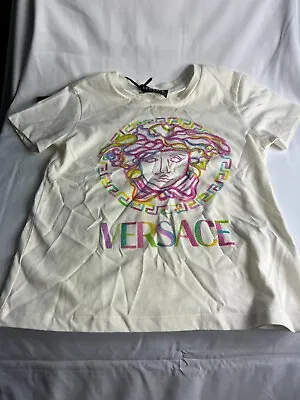 Versace White/multicolor Short Sleeve T-shirt. Size 8. $205 • $39.99