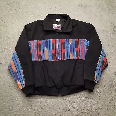 VINTAGE Walls Mountain Bomber Jacket Mens XL Black Aztec Navajo Full Zip Adult • $54.95