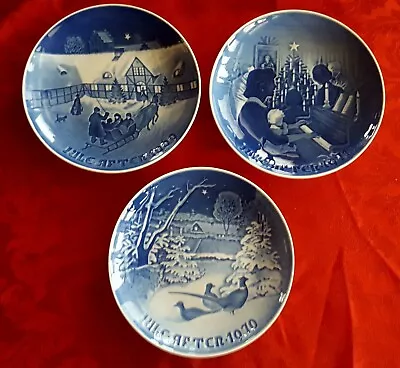 3~Vintage B & G Christmas Collector Plates ~ Made In Denmark ~ 1969~1970 ~1971 • $12.95