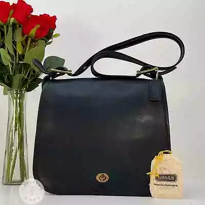 Vintage Coach NYC Stewardess Bag 9525 Navy 1980s • $698