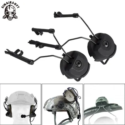 Tactical Helmet Headset Rail Adapter Headphone W/ Picatinny Rail For FAST Helmet • £16.68
