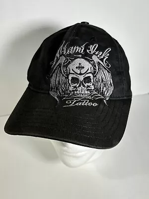 Miami Ink Tatoo Black Hat Skull One Size Fits Most Adjustable Strapback Cap • $6