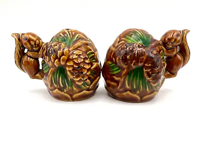 Vintage Victoria Ceramics Salt/Pepper Shaker Squirrel On Pinecones Made In Japan • $12