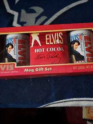 Brand NEW Unopened ELVIS PRESLEY MUG GIFT SET With Hot Cocoa Mix And 2 Mugs • $15.44